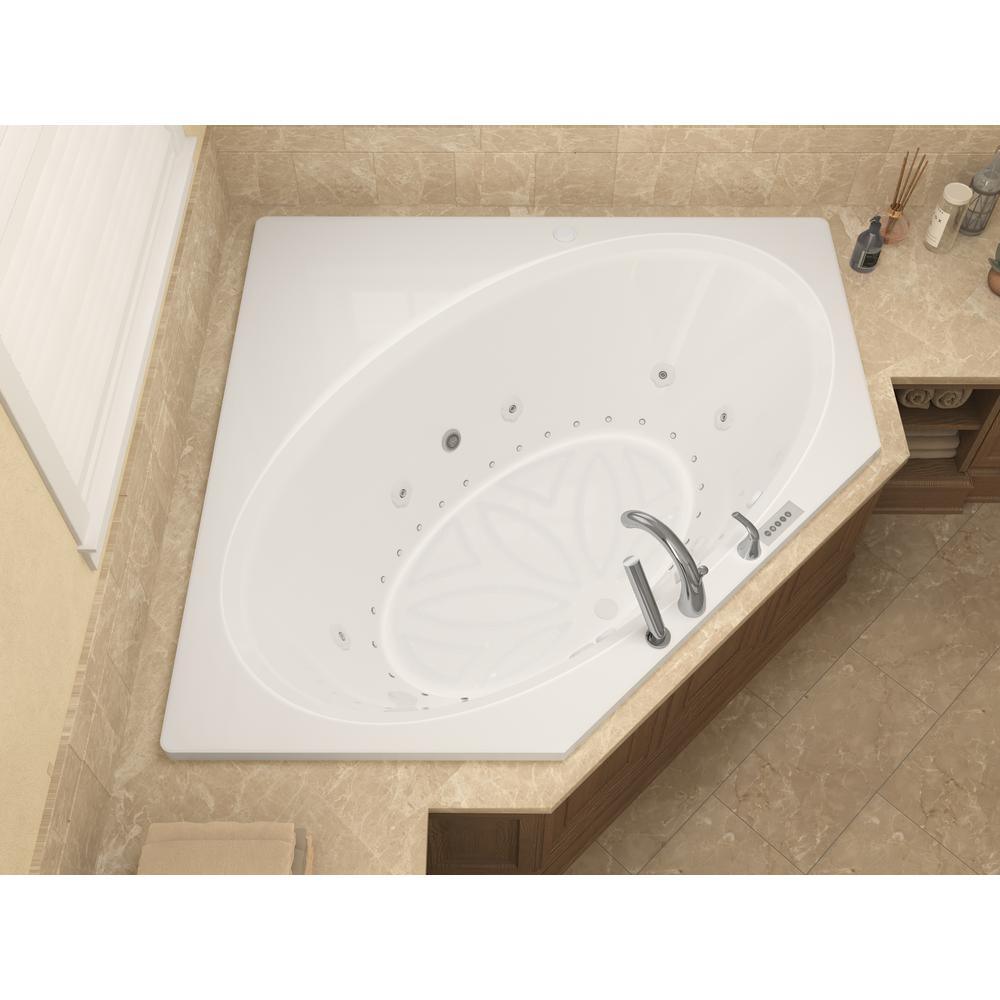 Mali 5 ft. Acrylic Corner Drop-in Air and Whirlpool Bathtub in White - Super Arbor