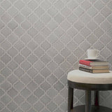 MSI Dove Gray Arabesque 10-1/2 in. x 15-1/2 in. x 8 mm Glossy Ceramic Mesh-Mounted Mosaic Wall Tile (11.7 sq. ft. / case)