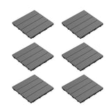 Pure Garden 12 in. x 12 in. Brown Outdoor Interlocking Slat Polypropylene Patio and Deck Tile Flooring (Set of 6)