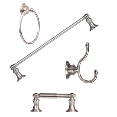 ARISTA 4-Piece Highlander series Brushed Nickel Decorative Bathroom Hardware Set