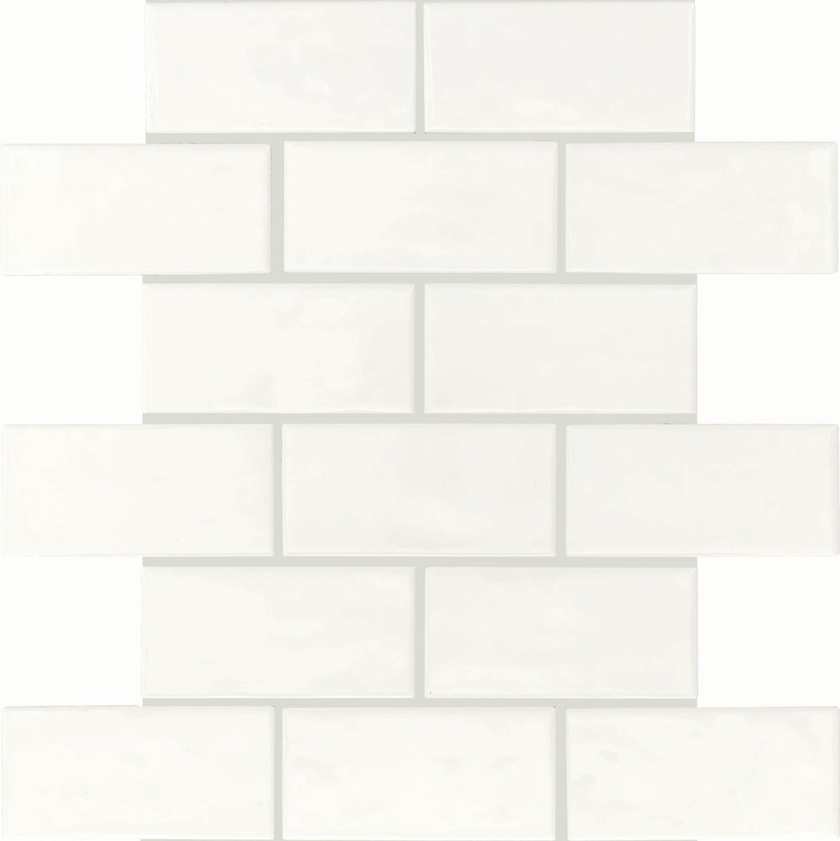 Daltile Core Crafted True White 12-in x 12-in Glossy Ceramic Brick look Mosaic Wall Tile product image