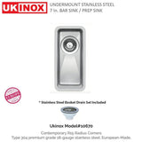 Undermount Stainless Steel 8 in. Single Bowl Bar Sink