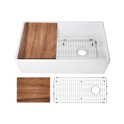 Superior Sinks 33-in x 19-in White Single Bowl Tall (8-in or Larger) Undermount Apron Front/Farmhouse Residential Workstation Kitchen Sink