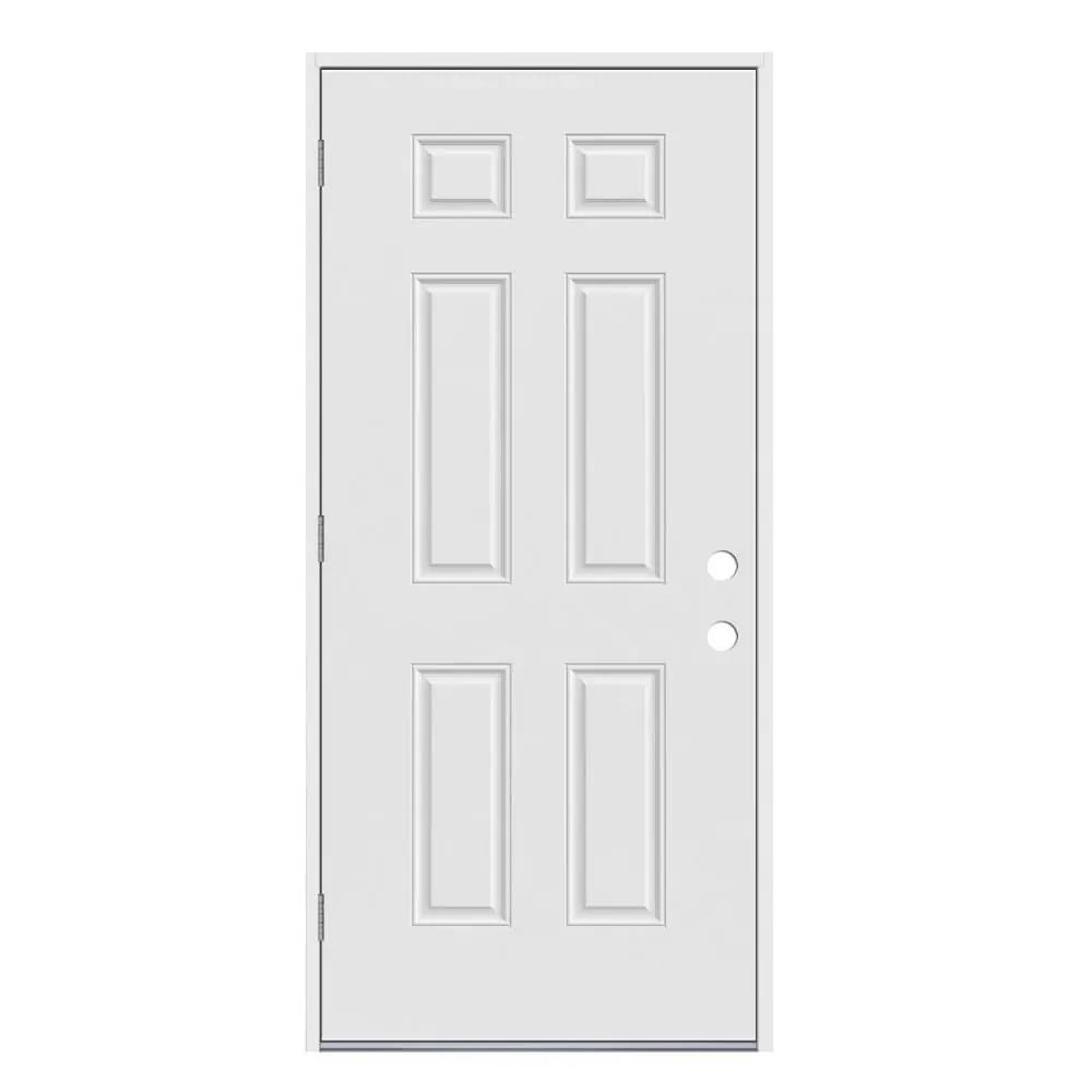 JELD-WEN 30x80 Steel prehung entry door, Right-hand outswing, Primed – primary view 1