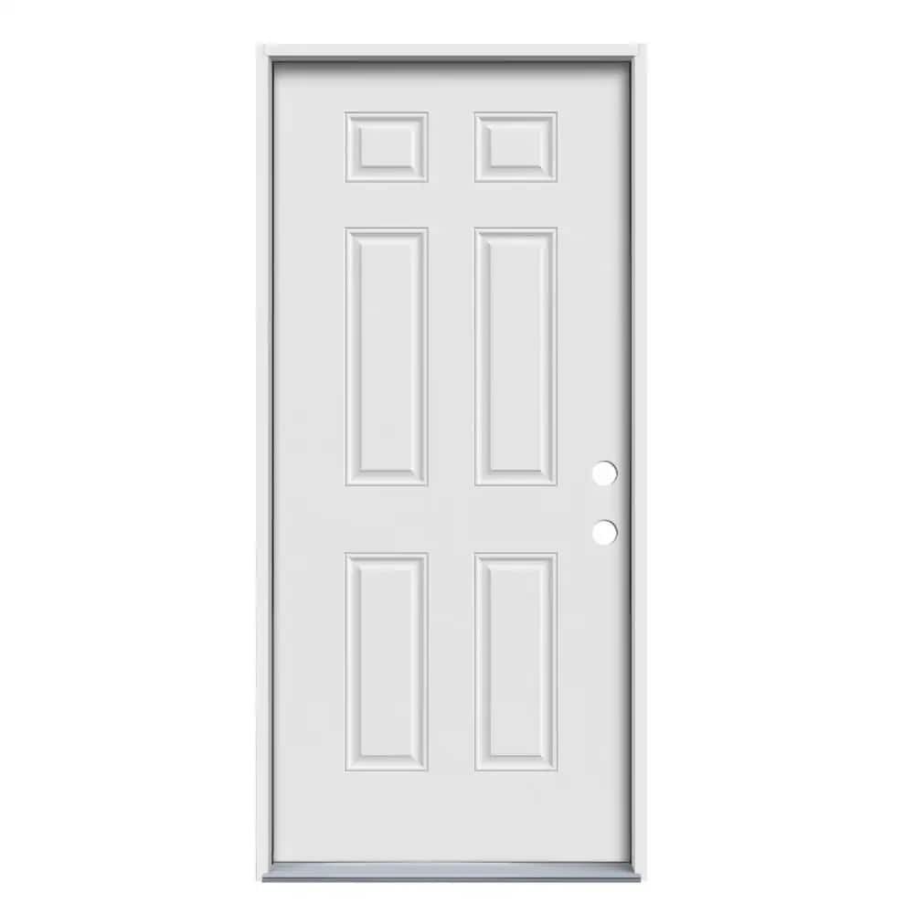 JELD-WEN 30x80 Steel prehung entry door, Left-hand inswing, Primed – primary view 1