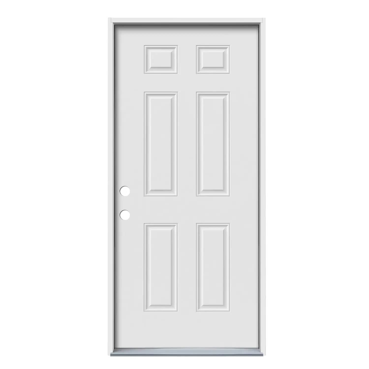 JELD-WEN 30x80 Steel prehung entry door, Right-hand inswing, Primed – primary view 1