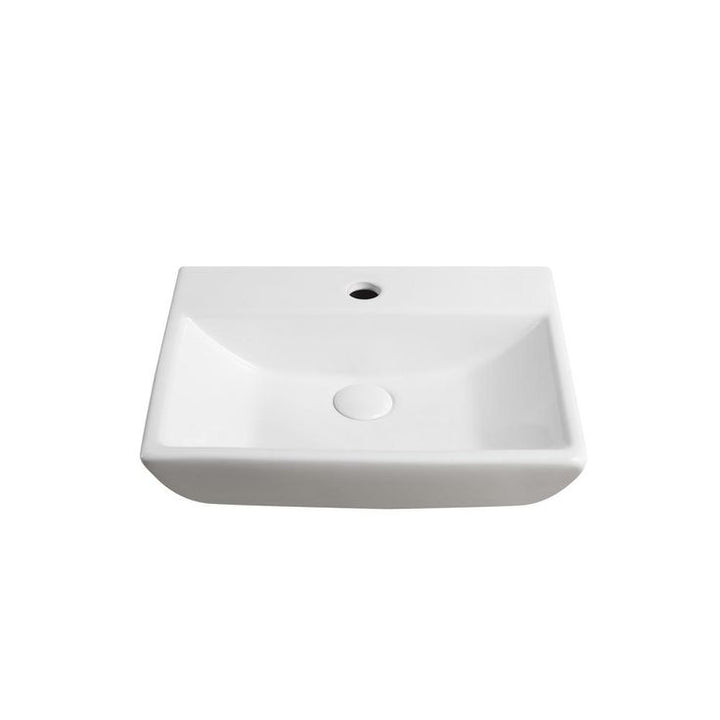Elanti Wall-Mounted Rectangular Compact Bathroom Sink in White