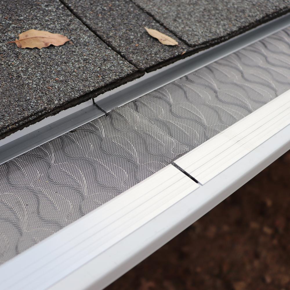 3 ft. L x 6 in. W No Drilling Snap & Lock Aluminum Gutter Guard with Stainless Steel Micro Mesh (25-Piece Equals 75 ft.)