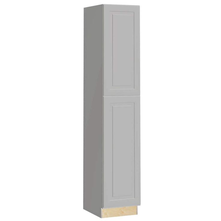 Home Decorators Collection Grayson 18 in. W x 24 in. D x 96 in. H Assembled Plywood Pantry Kitchen Cabinet in Pearl Gray with 4ROT Soft Close LH