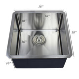 Undermount 16-Gauge Stainless Steel 18 in. x 18 in. x 10 in. Single Bowl Kitchen Bar Sink