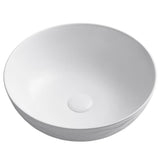 Viva 16-1/2 in. Round Porcelain Ceramic Vessel Sink in White - Super Arbor