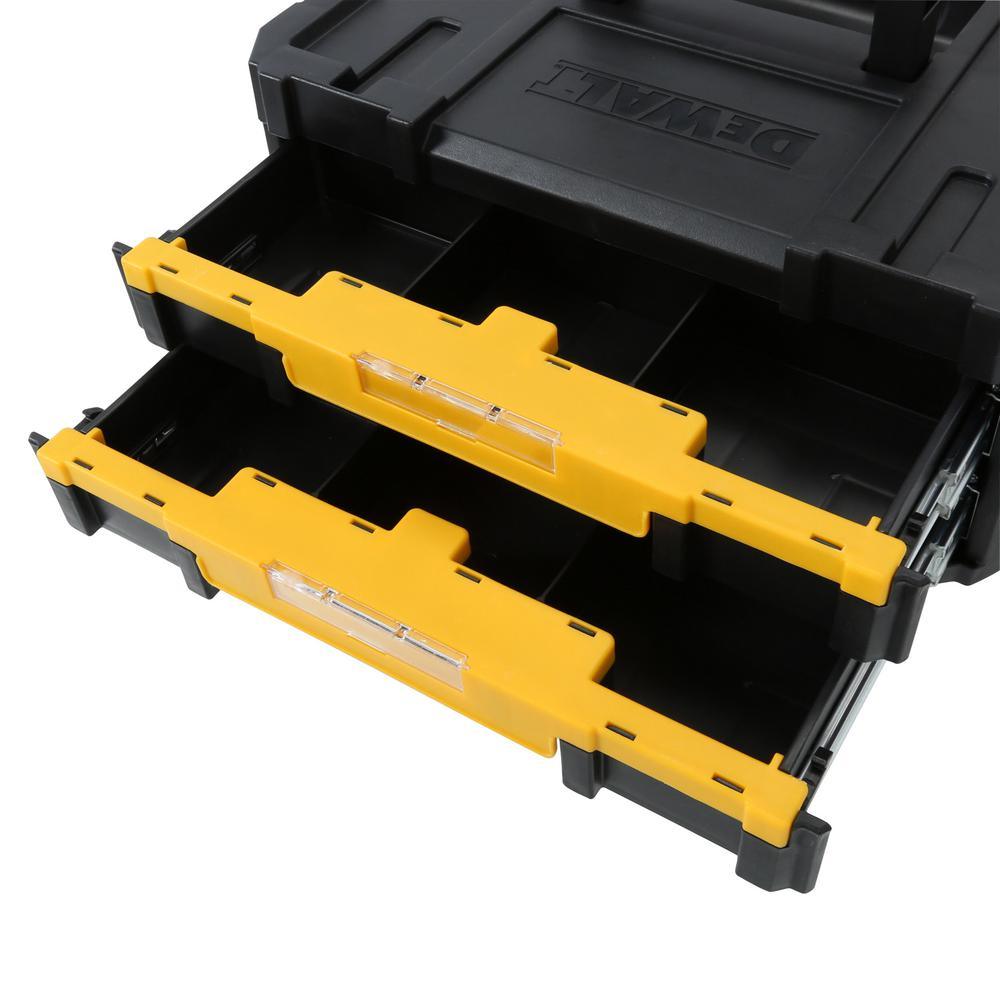 TSTAK IV 7 in. Stackable 18-Compartment Double Shallow Drawer Small Parts & Tool Storage Organizer - Super Arbor