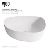 VIGO Peony Handmade Matte Stone Novelty/Specialty Vessel Bathroom Sink in Matte White
