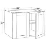 Home Decorators Collection Washington Veiled Gray Plywood Shaker Assembled Wall Kitchen Cabinet Soft Close 33 W in. x 24 D in. x 24 in. H