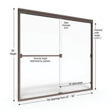 Classic 56 in. x 56 in. Semi-Framed Sliding Tub Door in Oil Rubbed Bronze - Super Arbor