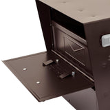 Oasis Eclipse Rubbed Bronze Post Mount Locking Parcel Mailbox with Silver Flag - Super Arbor