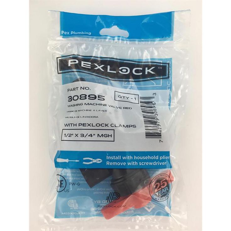 1/2 in. Plastic PEX Barb x 3/4 in. Male Hose Thread Washing Machine Valve Blue with Clamp