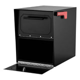 Oasis Post-Mount or Column-Mount Locking Mailbox in Black with Outgoing Mail Indicator - Super Arbor