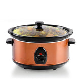 3.7 Qt. Stainless Steel Electric Slow Cooker with Heat-Tempered Glass Lid, Adjustable Temperature Control, (SLO35ABR)