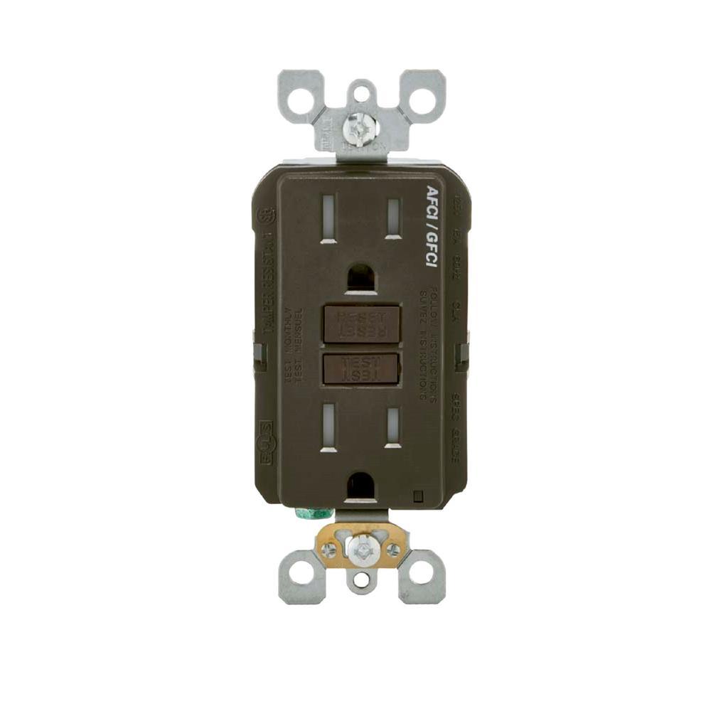 15 Amp 125-Volt Duplex Self-Test SmartlockPro Tamper Resistant AFCI/GFCI Dual Function Outlet, White - Super Arbor