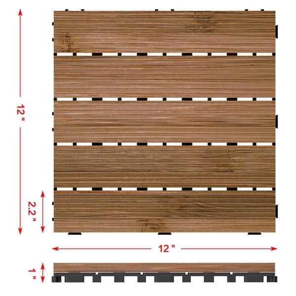 Yaheetech 12x 12''Patio Pavers Decking Flooring Deck Tiles Interlocking Wood Patio Tiles Pack of 11 Tiles For Patio Garden Deck Poolside Indoor and Outdoor，Indoor and Outdoor