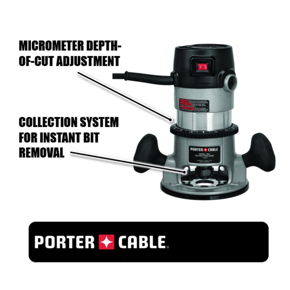 11 Amp Corded 1-3/4 Horsepower Fixed Base Router Kit - Super Arbor