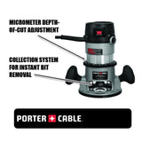 11 Amp Corded 1-3/4 Horsepower Fixed Base Router Kit - Super Arbor
