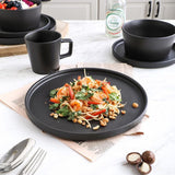 32-Piece Modern Black Matte Stoneware Dinnerware Set (Set for 8)