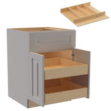 Home Decorators Collection Grayson 24 in. W x 24 in. D x 34.5 in. H Assembled Plywood Base Kitchen Cabinet in Pearl Gray with 2ROT Utility Soft Cls