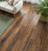 allen + roth Pine Burnt hardwood flooring — surface grain detail