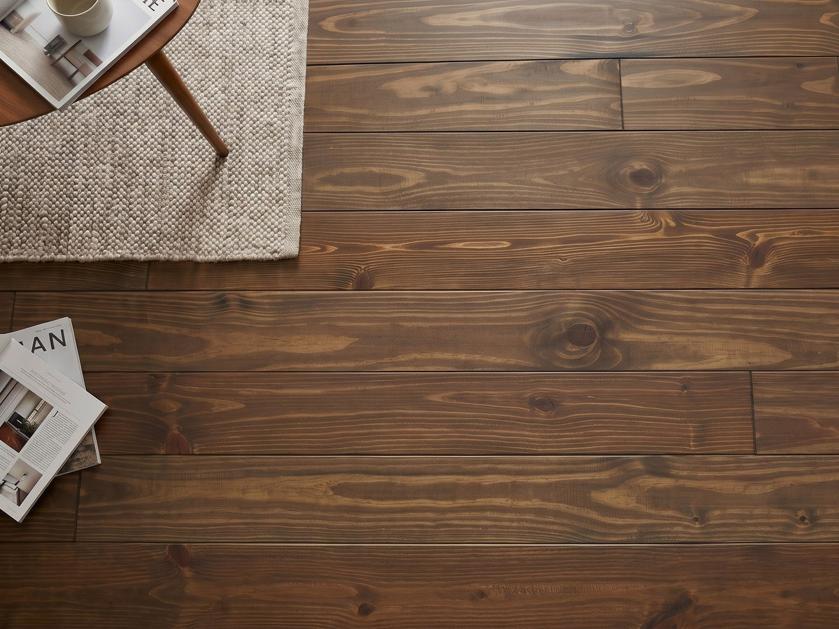 allen + roth Pine Hazlenut hardwood flooring — surface grain detail