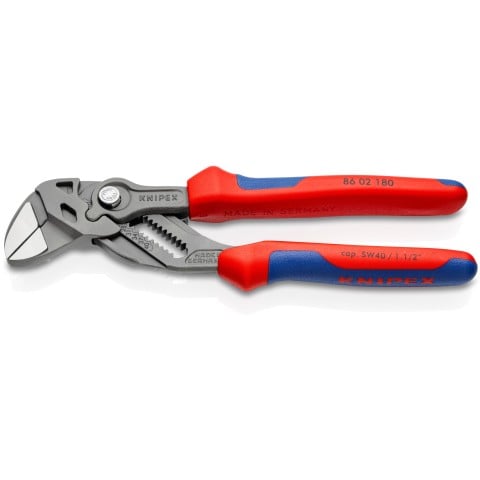 KNIPEX 7.4-in Pliers Wrench, Multi-Component Handles (86 02 180)