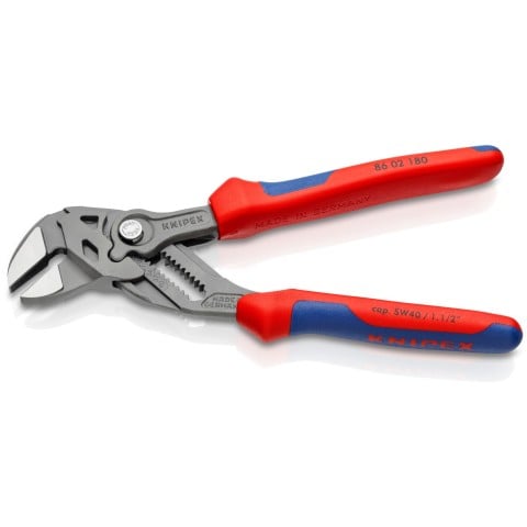 KNIPEX 7.4-in Pliers Wrench, Multi-Component Handles (86 02 180)