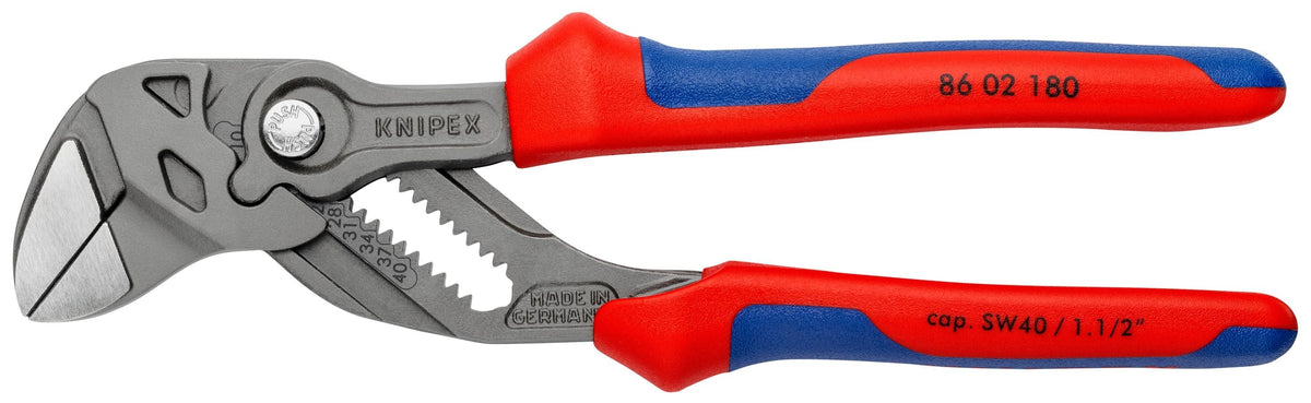 KNIPEX 7.4-in Pliers Wrench, Multi-Component Handles (86 02 180)