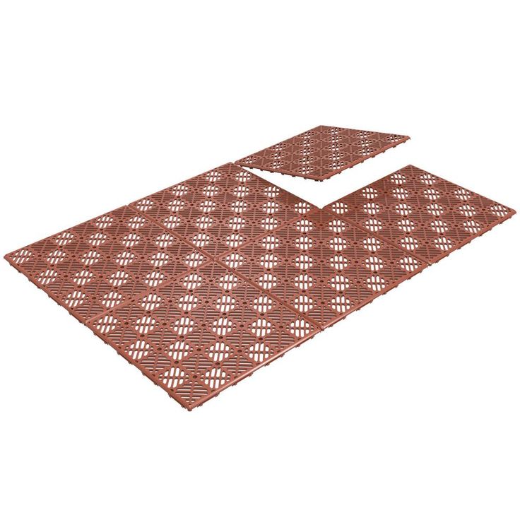 Pure Garden 11.5 in. x 11.5 in. Orange Polypropylene Outdoor Flooring (Set of 30)