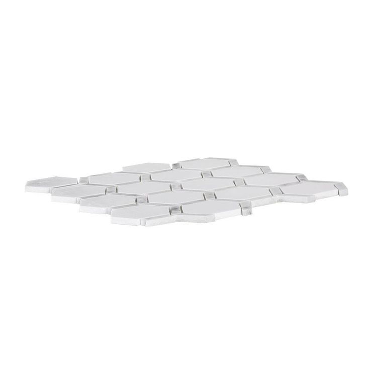 Jeff Lewis Norton White 11.75 in. x 11.375 in. x 9 mm Hexagon Polished Marble Wall and Floor Mosaic Tile