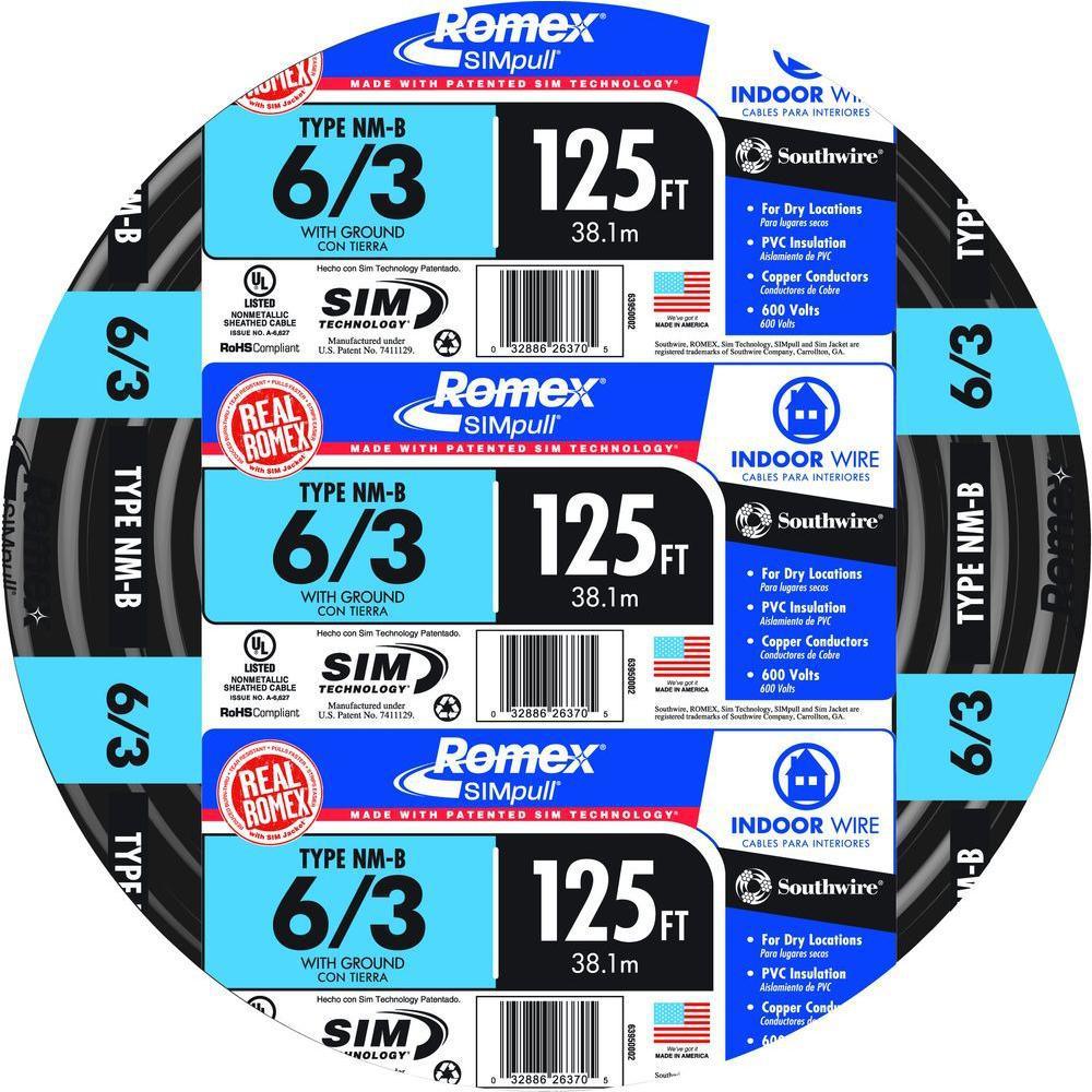 75 ft. 6/3 Stranded Romex SIMpull CU NM-B W/G Wire