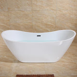 70 in. Luxury Acrylic Flatbottom Soaking Bathtub Spa in White with Oil Rubbed Bronze Trim - Super Arbor