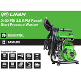 LIFAN 2,100 psi 2.0 GPM AR Axial Cam Pump Recoil Start Gas Pressure Washer with CARB Compliant