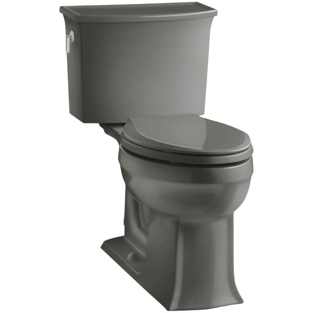Archer Comfort Height 2-Piece 1.28 GPF Single Flush Elongated Toilet with AquaPiston Flushing Technology in Almond - Super Arbor