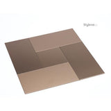 Eznox combi 9-Pack Copper Brushed Stainless Steel Peel & Stick Tile - Super Arbor