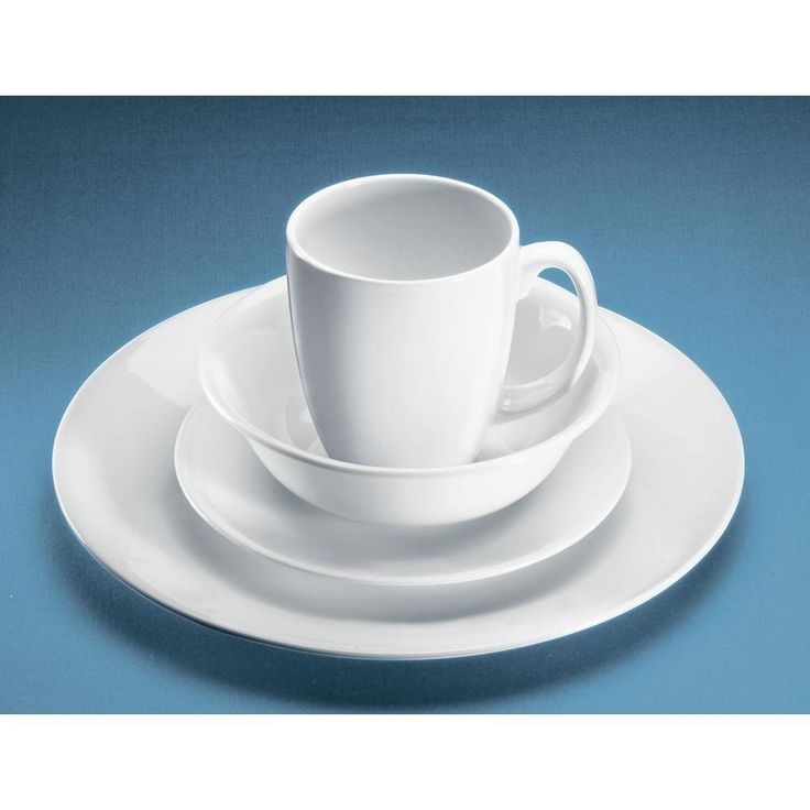 16-Piece Casual White Glass Dinnerware Set (Service for 4)