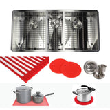 Undermount Stainless Steel 42 in. x 20 in. x 10 in. Deep 16-Gauge Triple Bowl 40/20/40 Zero Radius Kitchen Sink Combo - Super Arbor