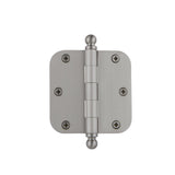 Nostalgic Warehouse 3.5 in. Antique Pewter Ball Tip Residential Hinge with 5/8 in. Radius Corners - Super Arbor