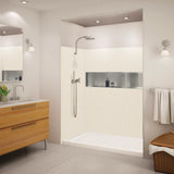 Expressions 32 in. x 60 in. x 72 in. 3-Piece Easy Up Adhesive Alcove Shower Wall Surround in White - Super Arbor
