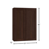 Home Decorators Collection Newport 27 in. W x 12 in. D x 36 in. H Assembled Plywood Wall Kitchen Cabinet in Manganite with Soft Close