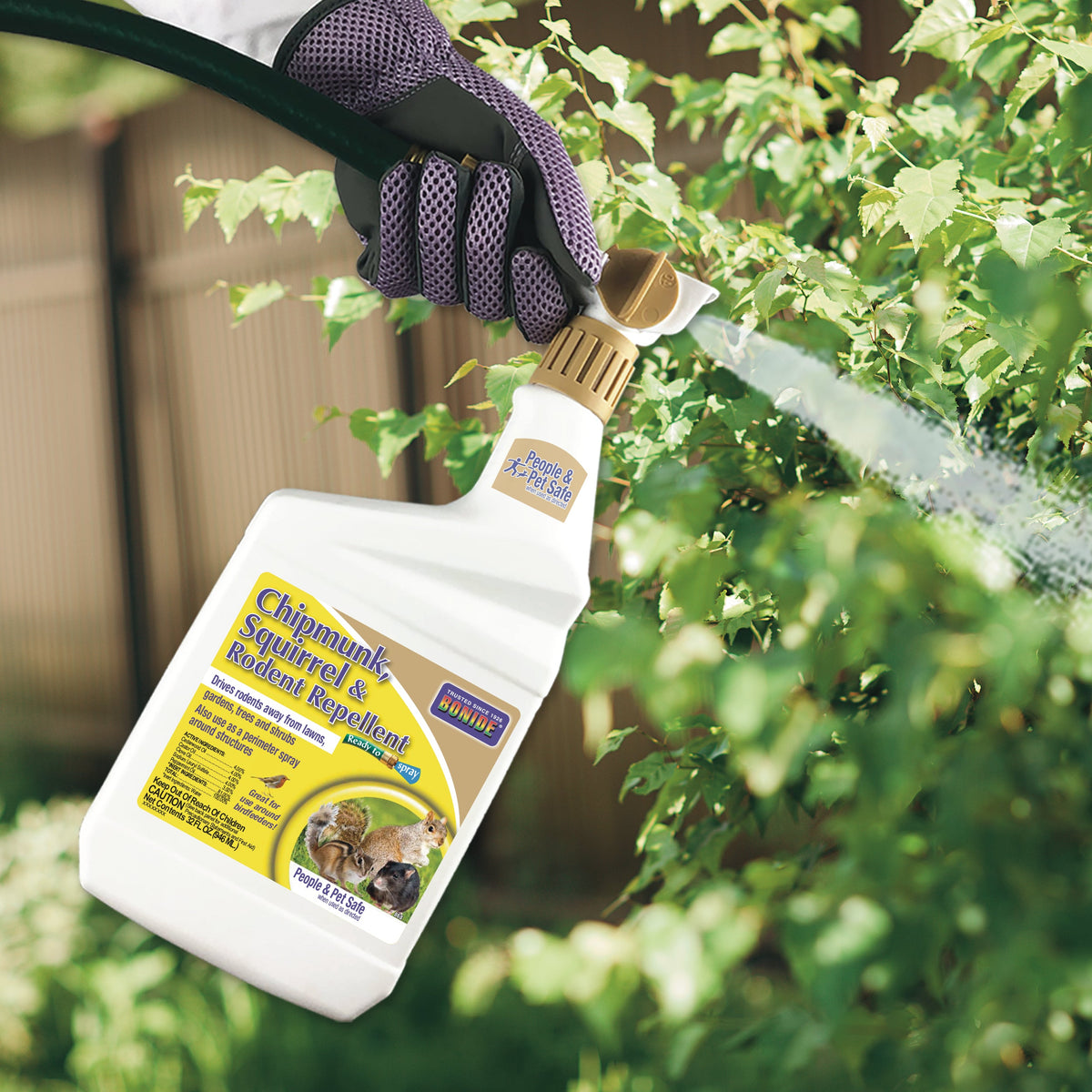 Bonide Animal Repellent Liquid for Chipmunks & Squirrels, Ready-to-Spray, 32 oz