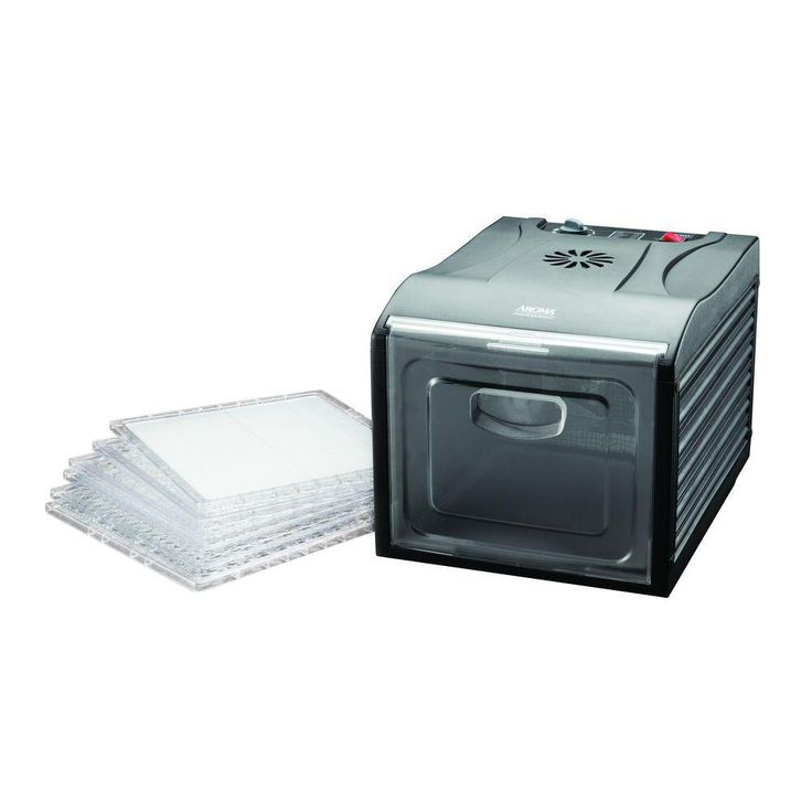 Professional 6-Tray Black Food Dehydrator with Drip Tray