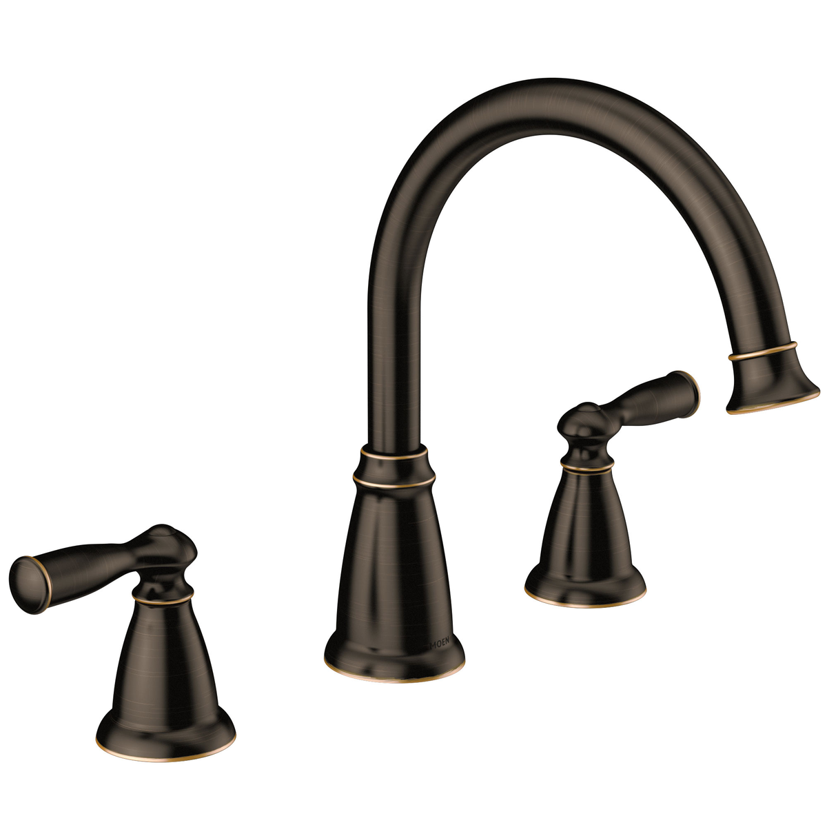 Moen Banbury 2‑Handle Deck‑Mount High Arc Roman Tub Faucet with Valve, Spot Resist Brushed Nickel