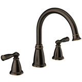 Moen Banbury 2‑Handle Deck‑Mount High Arc Roman Tub Faucet with Valve, Spot Resist Brushed Nickel